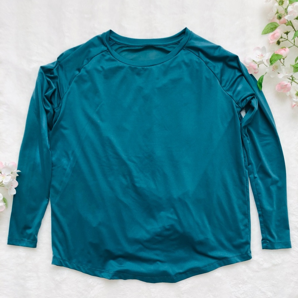 Kindred Bravely Teal Long Sleeve Women's Maternity Nursing Top, Size Small